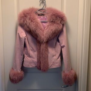 Genuine Fox fur trimmed coat